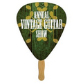 Digital Guitar Pick Fast Fan w/ Wooden Handle & 1 Side Imprint (1 Day)